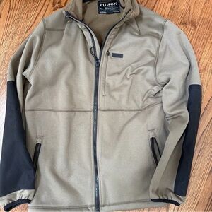 Filson Olive Green with Black Sleeve-Panel Soft-Shell Jacket